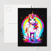 Regenboogeenhoorn Briefkaart (Voorkant / Achterkant)