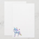 Regenboogeenhoorn en vlinders briefpapier (Voorkant / Achterkant)