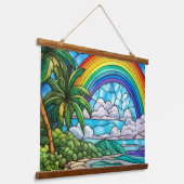 Regenboogeiland Hangend Wandkleed (Gebogen)