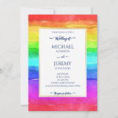 Regenboogelegant qr code RSVP modern Kaart (Voorkant)