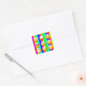 regenboogemoji vierkante sticker (Envelop)