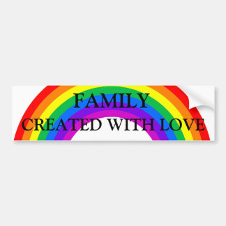 Regenboogfamilie gemaakt met liefdesBumpersticker Bumpersticker