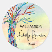 Regenboogfamilie voor gezinshereniging ronde sticker (Voorkant)