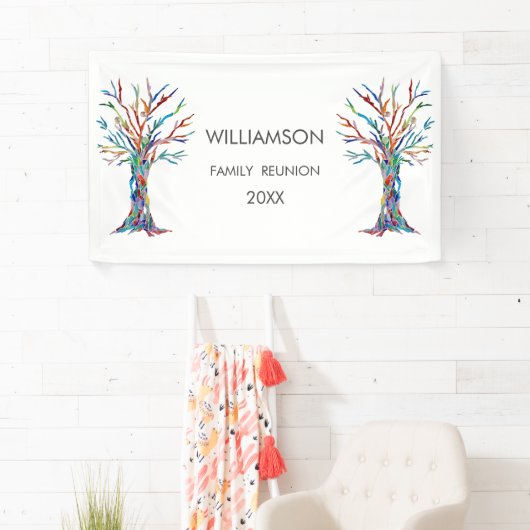 Regenboogfamilie voor gezinshereniging spandoek (Insitu)