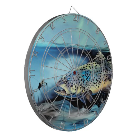 Regenboogforel Dartbord (Voorkant Links)