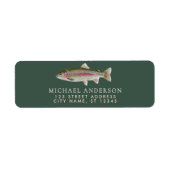 Regenboogforel - Fly Fisherm Retouradreslabel Etiket (Voorkant)