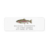 Regenboogforel - Fly Fisherm Retouradreslabel Etiket (Voorkant)