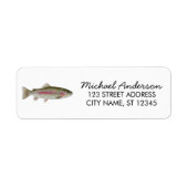 Regenboogforel - Fly Fisherm Retouradreslabel Etiket (Voorkant)