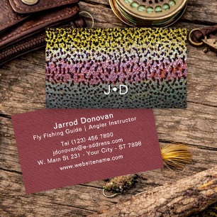 Regenboogforel Fly Fishing Instructeur Outdoor Gid Visitekaartje