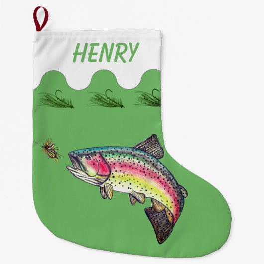 Regenboogforel Grote Kerstsok (Voorkant)