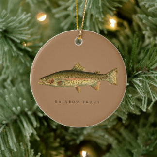 Regenboogforel kerstversiering keramisch ornament