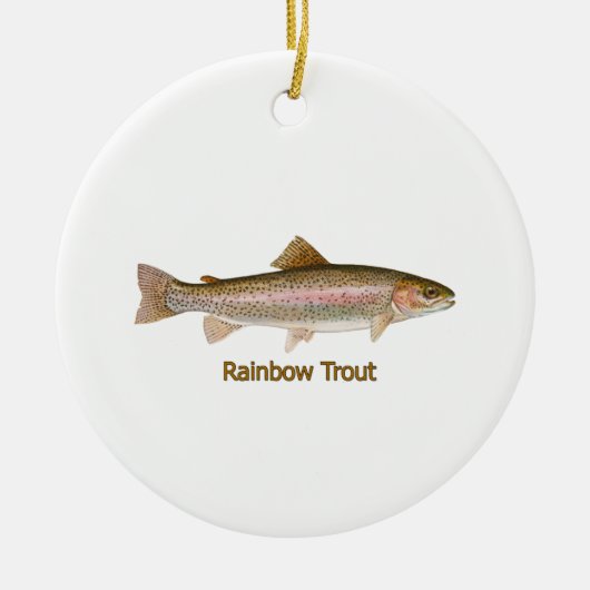 Regenboogforel (met titel) keramisch ornament (Voorkant)