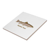 Regenboogforel (met titel) tegeltje (Zijkant)