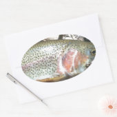 Regenboogforel Ovale Sticker (Envelop)