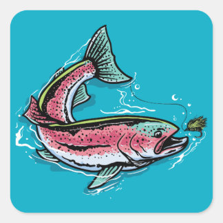 Regenboogforel  vierkante sticker