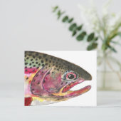 Regenboogforel vis briefkaart (Staand voorkant)