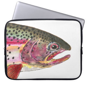 Regenboogforel vis laptop sleeve
