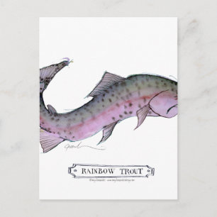 Regenboogforel vis, tony fernandes briefkaart