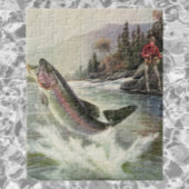  regenboogforel vis, vissers Vist Legpuzzel