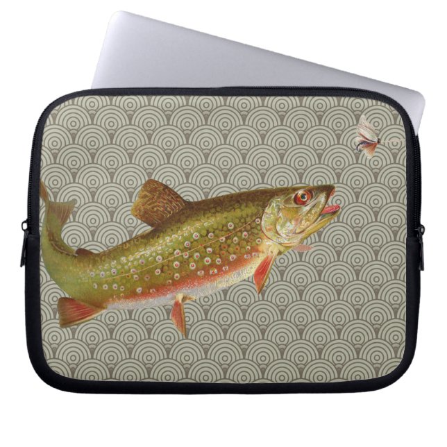  regenboogforel vliegen laptop sleeve (Voorkant)