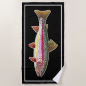  Regenboogforel vliegt Ichthyology Cool Summer Strandlaken (Voorkant)