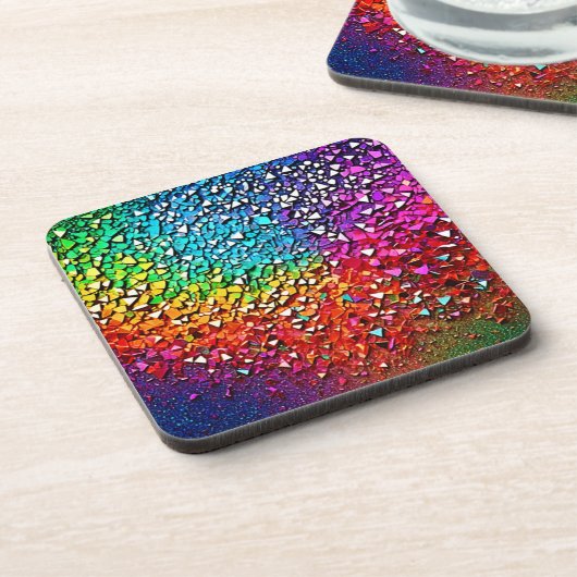 regenboogfragmentmozaïek bier onderzetter (Linkerzijde)