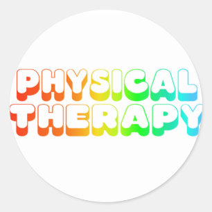 Regenboogfysische therapie ronde sticker