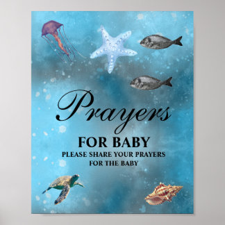 Regenbooggebeden voor baby shower bord poster