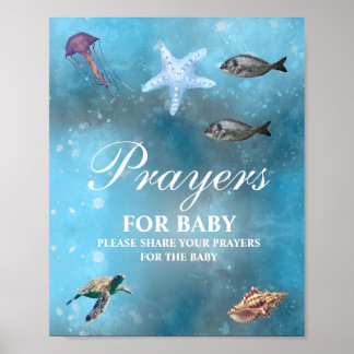Regenbooggebeden voor baby shower bord poster