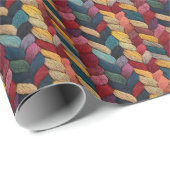 regenbooggebreide wol cadeaupapier (Rol Hoek)