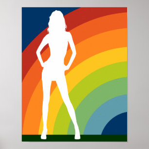 regenbooggedempte vrouw poster