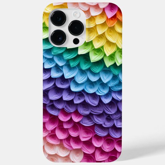 REGENBOOGGEKLEURDE 3-D PAPIEREN LOOK BLOEMBLAADJES Case-Mate iPhone CASE (Achterkant)