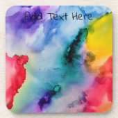 Regenbooggekleurde textuur bier onderzetter (Voorkant)