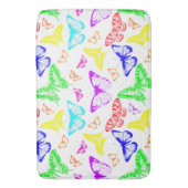 Regenbooggekleurde vlinders vliegen badmat (Voorkant Verticaal)