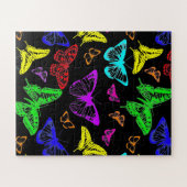 Regenbooggekleurde vlinders vliegen legpuzzel (Horizontaal)