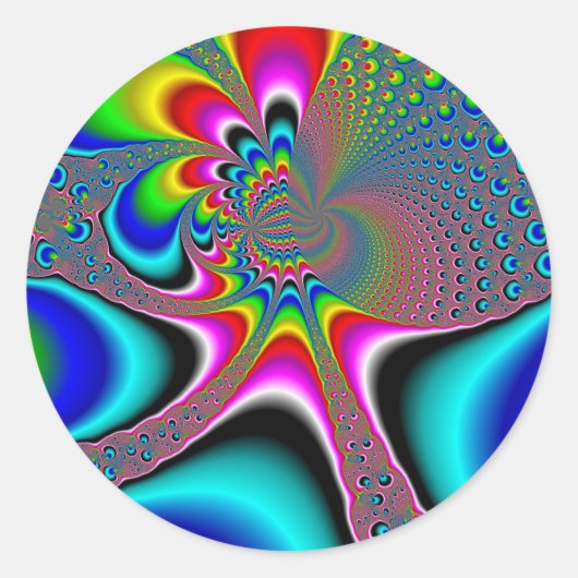 Regenbooggenerator - Fractal Ronde Sticker (Voorkant)