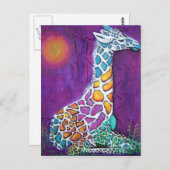 RegenboogGiraffe Briefkaart (Voorkant / Achterkant)