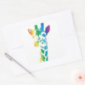RegenboogGiraffe Vierkante Sticker (Envelop)