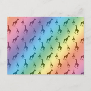 Regenbooggiraffen Briefkaart