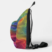 Regenbooggolf van digitale kunst sling bag (Rechts)