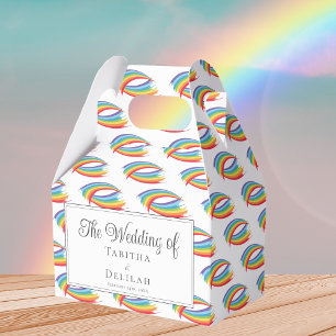 Regenbooggolfpatroon LGBT-huwelijk Bedankdoosjes