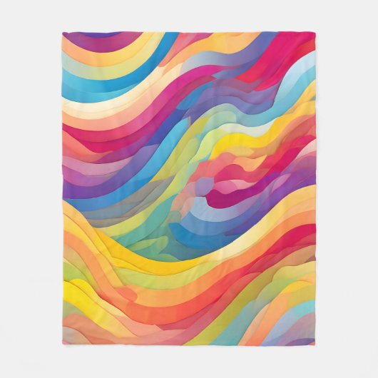 Regenbooggolven Fleece Deken (Voorkant)