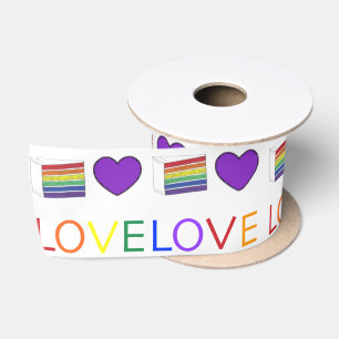 Regenbooggordel Slice Paarse Heart LGBT Gay Lint