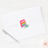 Regenbooggraan Ronde Sticker (Envelop)