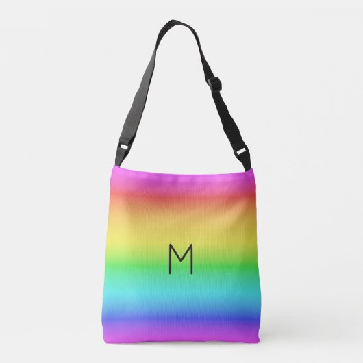 Regenbooggradiënt aangepaste monogram zakken crossbody tas (Achterkant)
