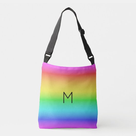 Regenbooggradiënt aangepaste monogram zakken crossbody tas (Voorkant)