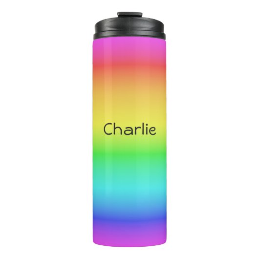 Regenbooggradiënt, aangepaste naam tumbler thermosbeker (Voorkant)