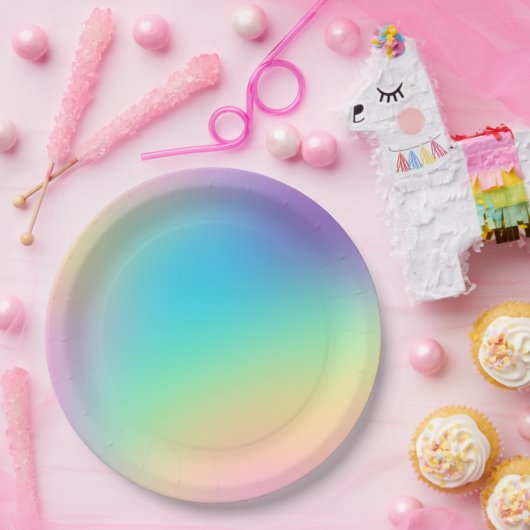  regenbooggradiënt bruiloft papieren bordje (Feest)