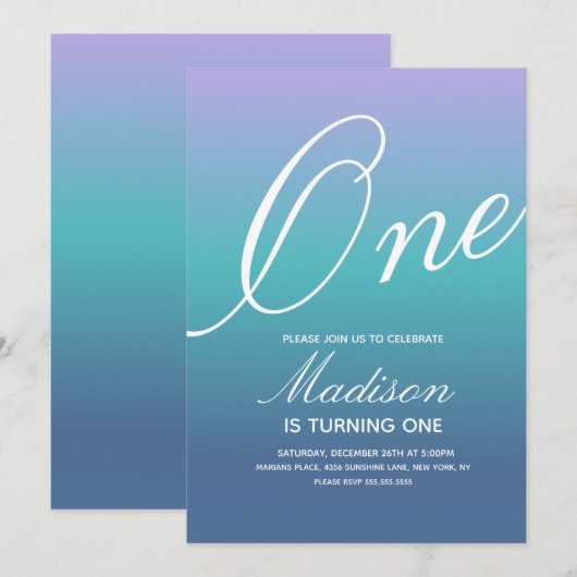 Regenbooggradiënt Elke leeftijd kleurrijke uitnodi Kaart (Voorkant / Achterkant)