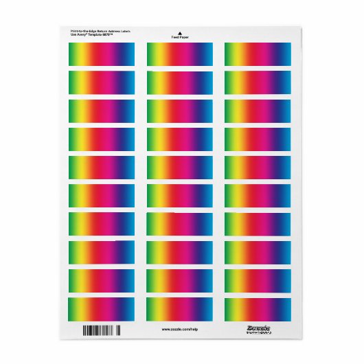 Regenbooggradiënt Etiket (Full Sheet)